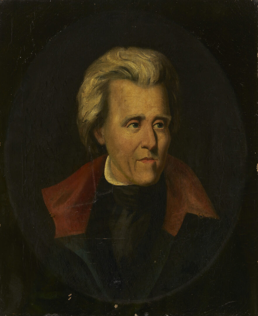 Lot 494: 19th C. Portrait of Andrew Jackson After Ralph Earl
