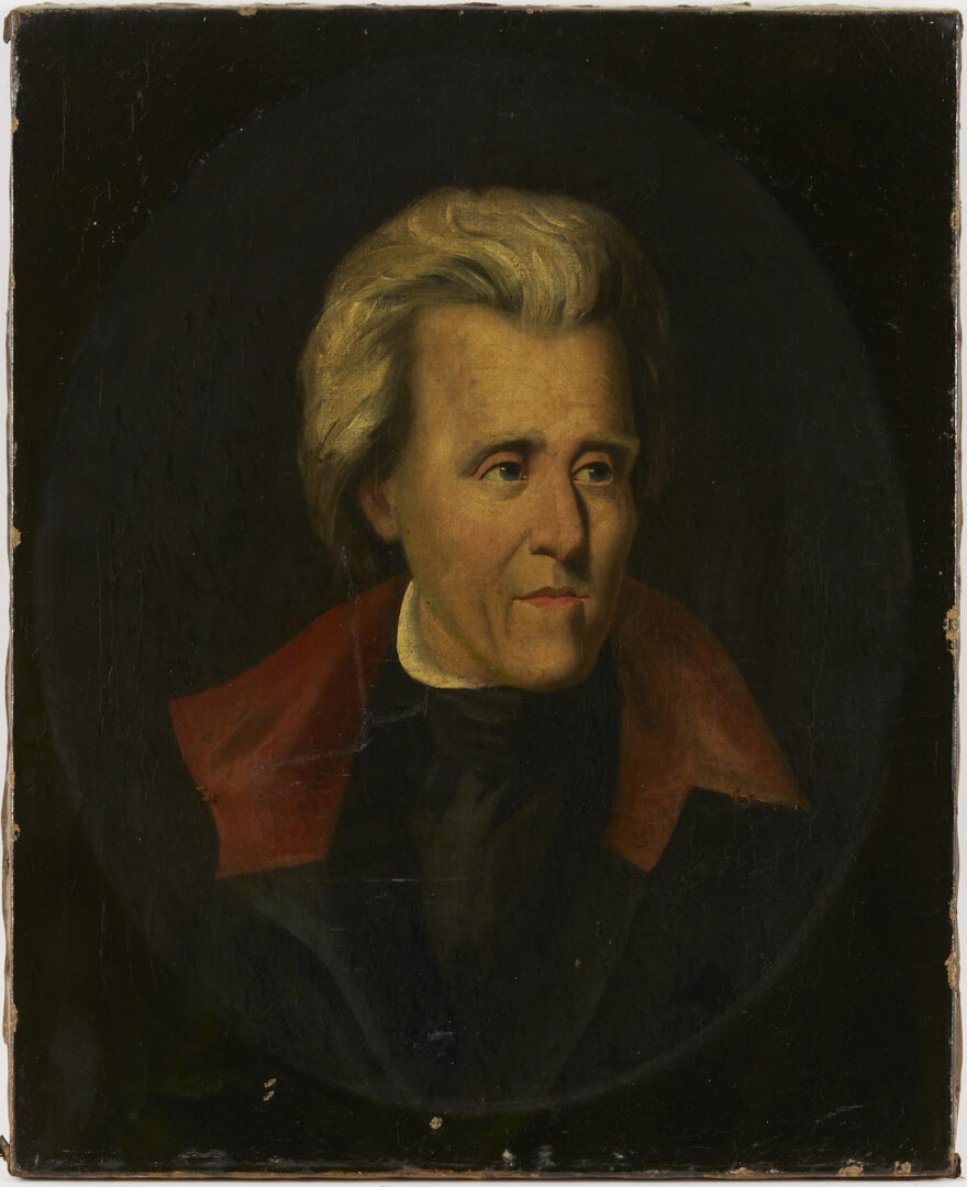 Lot 494: 19th C. Portrait of Andrew Jackson After Ralph Earl