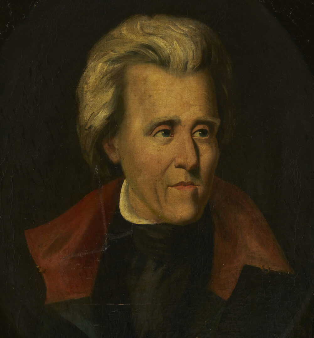 Lot 494: 19th C. Portrait of Andrew Jackson After Ralph Earl