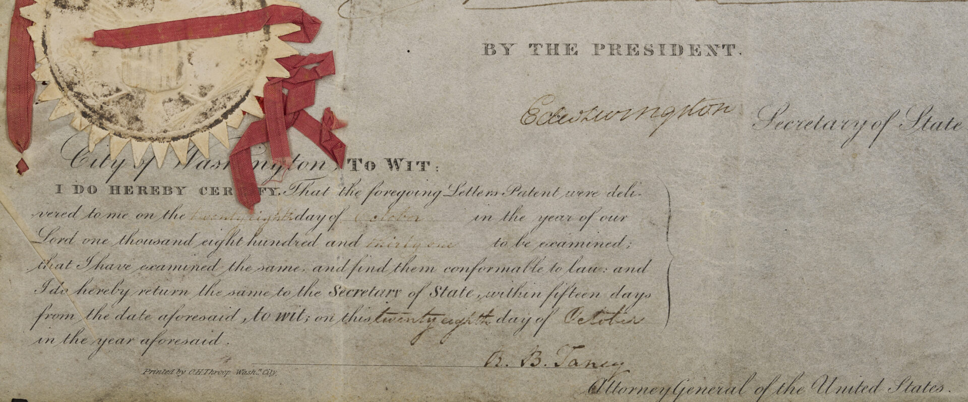 Lot 495: President Andrew Jackson Signed Patent, 1831