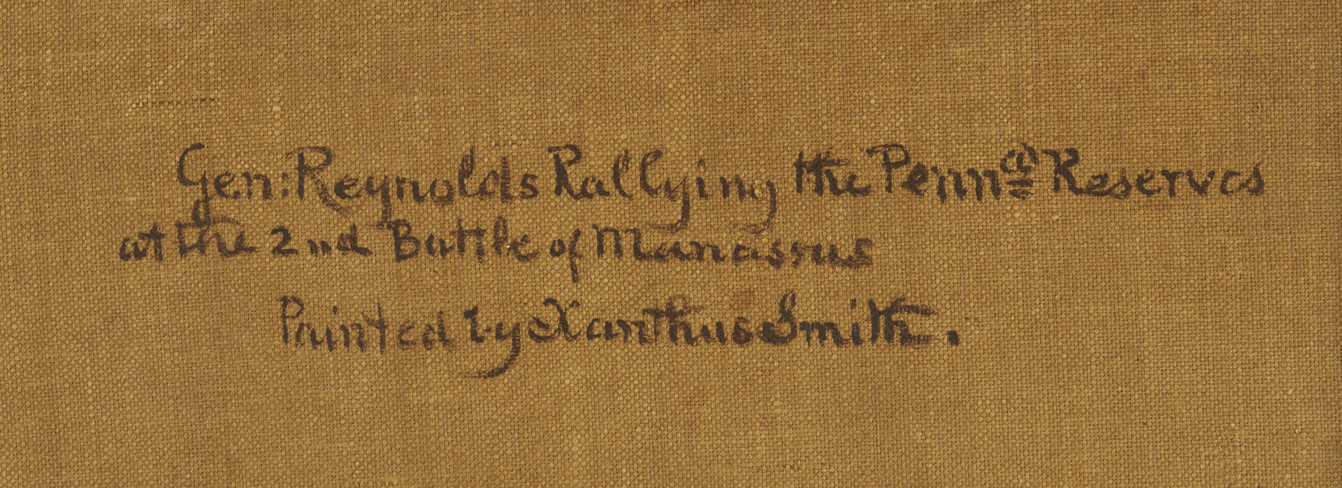 Lot 496: Xanthus Smith O/C Civil War Painting, Battle of 2nd Manassas AKA Bull Run, 1864