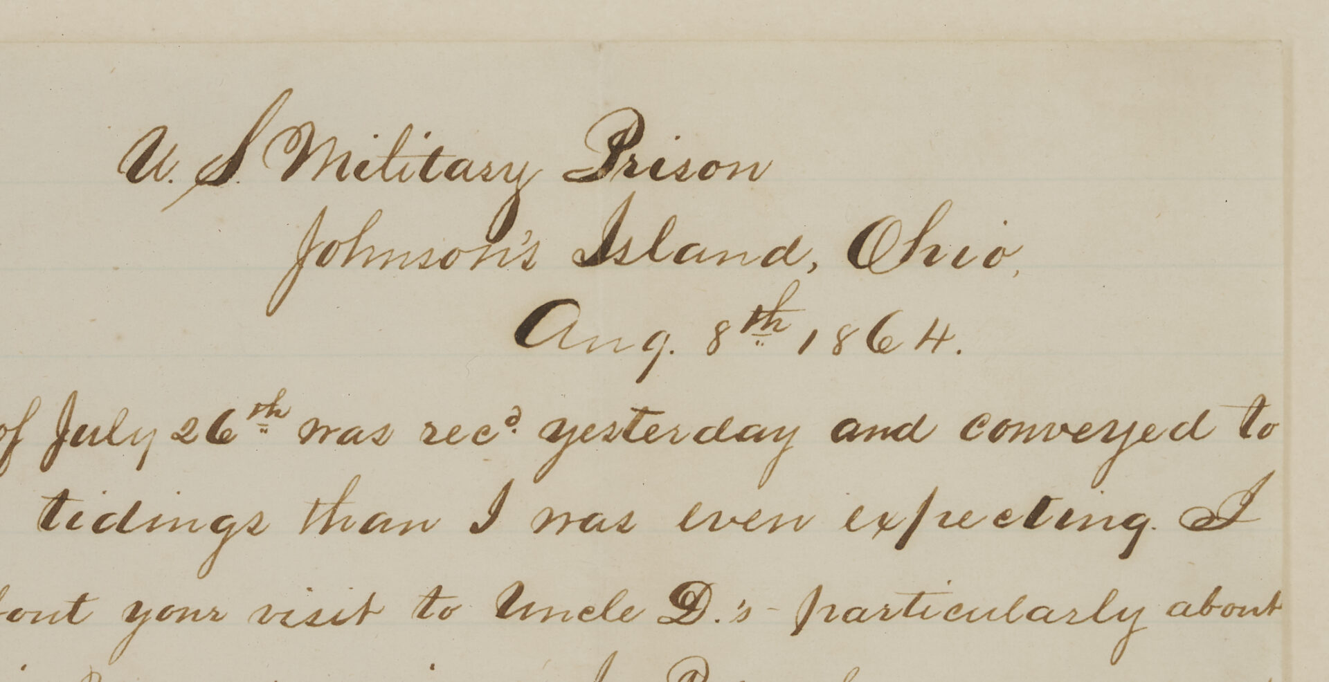 Lot 499: 10th KY CSA POW Letter, Morgan’s Raiders related