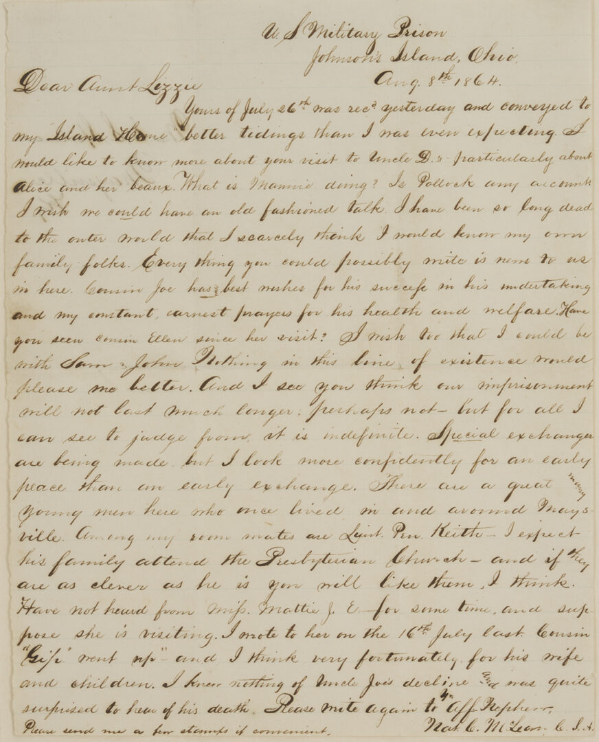 Lot 499: 10th KY CSA POW Letter, Morgan’s Raiders related