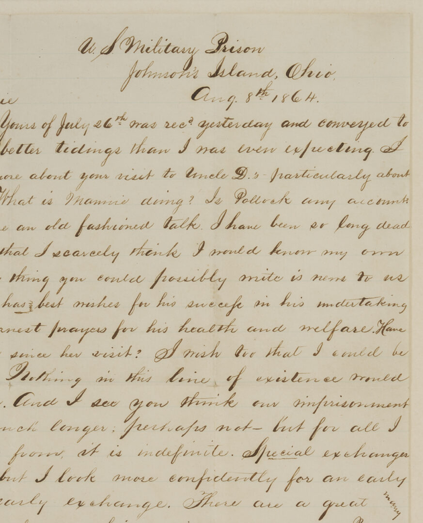 Lot 499: 10th KY CSA POW Letter, Morgan’s Raiders related