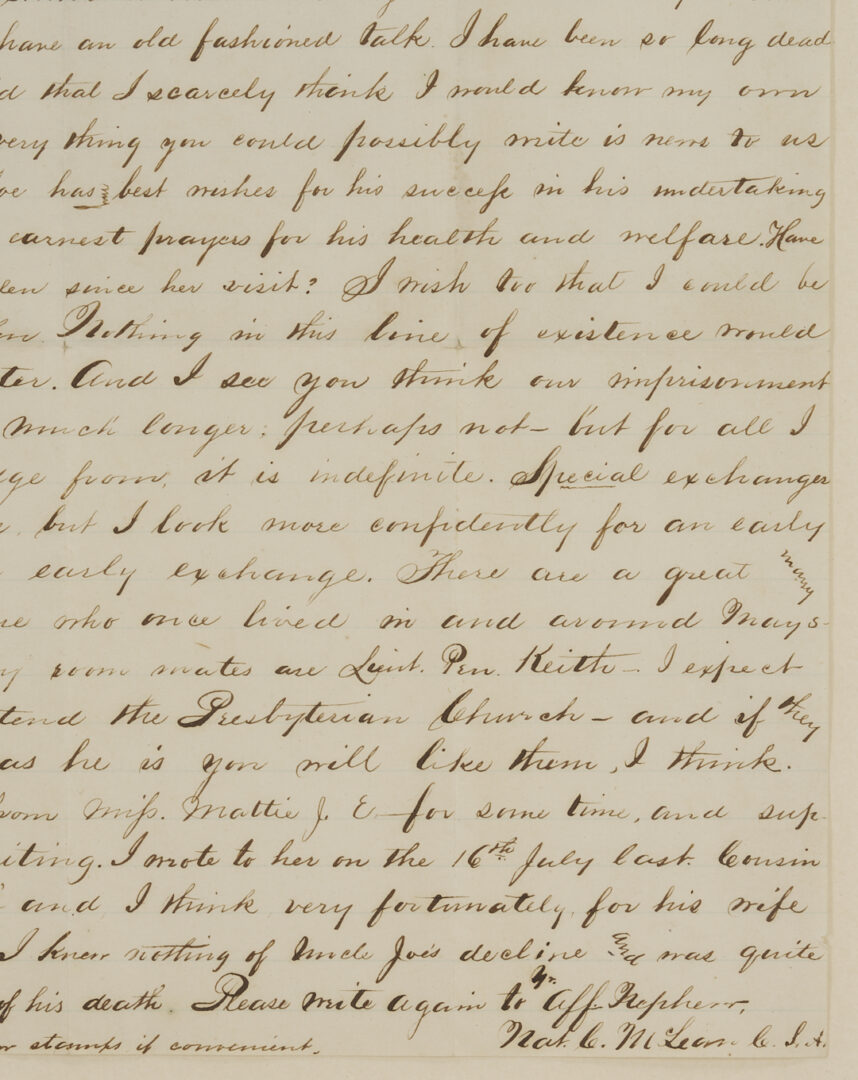 Lot 499: 10th KY CSA POW Letter, Morgan’s Raiders related