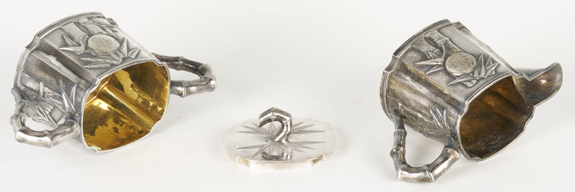 Lot 4: 4-Pc. Chinese Export Sterling Tea Service & Sterling Shakers