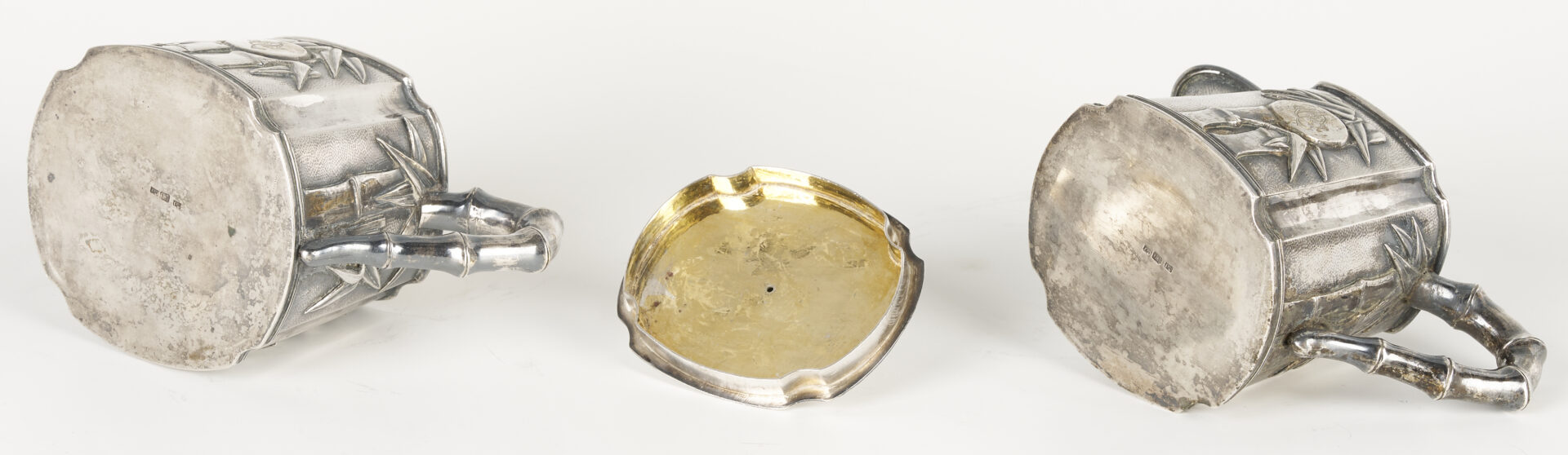 Lot 4: 4-Pc. Chinese Export Sterling Tea Service & Sterling Shakers