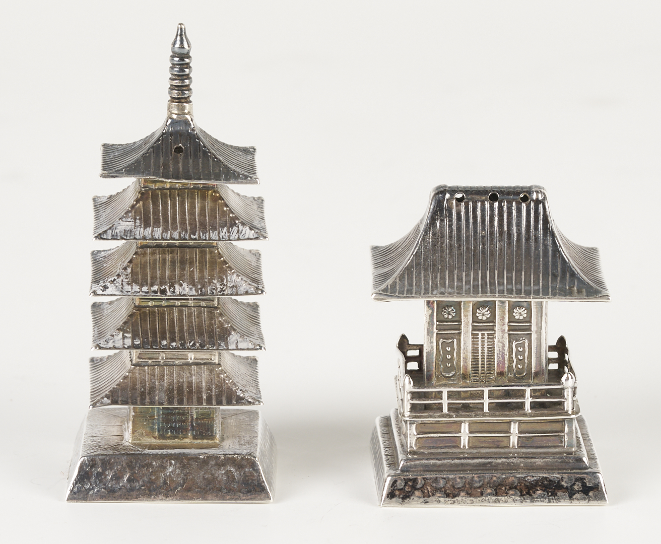 Lot 4: 4-Pc. Chinese Export Sterling Tea Service & Sterling Shakers