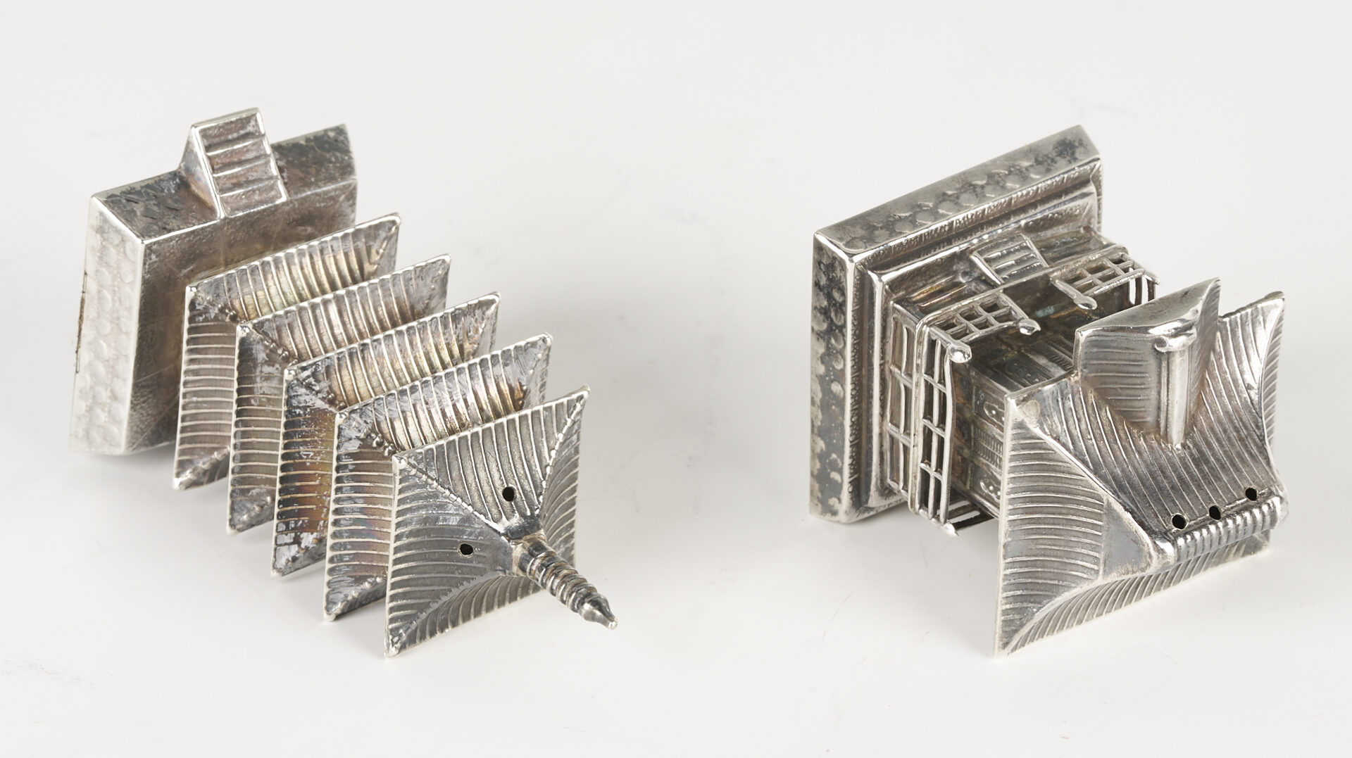 Lot 4: 4-Pc. Chinese Export Sterling Tea Service & Sterling Shakers