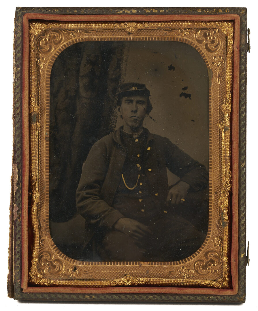 Lot 500: 3 Civil War Soldier Tintypes, incl. Gem Sized CSA