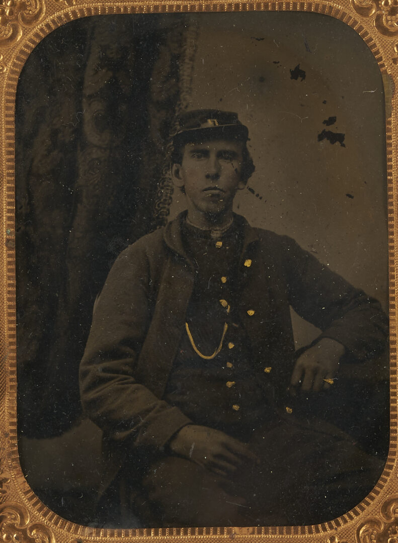 Lot 500: 3 Civil War Soldier Tintypes, incl. Gem Sized CSA