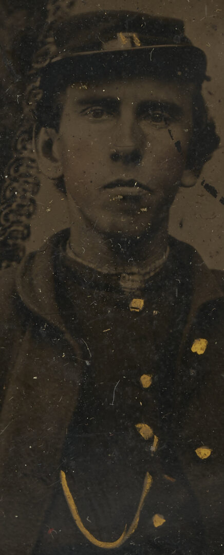 Lot 500: 3 Civil War Soldier Tintypes, incl. Gem Sized CSA