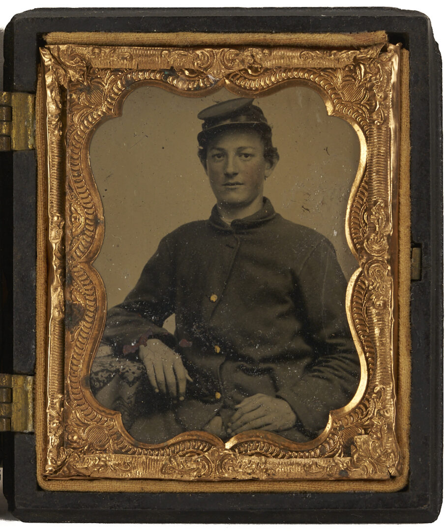 Lot 500: 3 Civil War Soldier Tintypes, incl. Gem Sized CSA