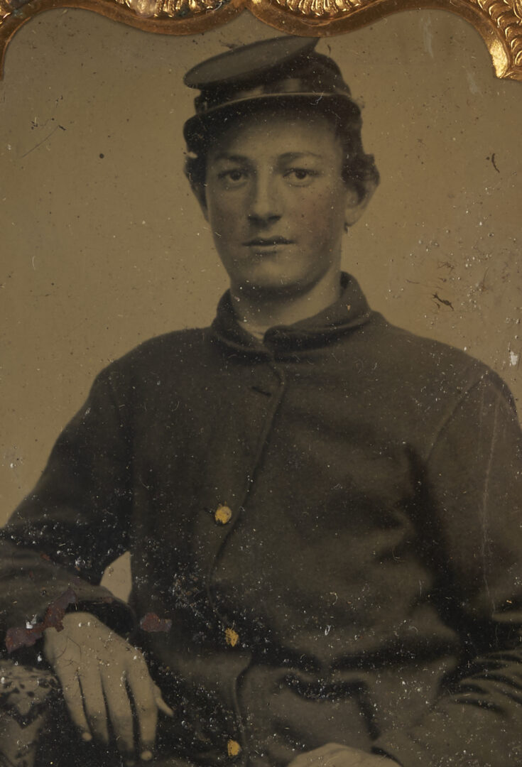 Lot 500: 3 Civil War Soldier Tintypes, incl. Gem Sized CSA
