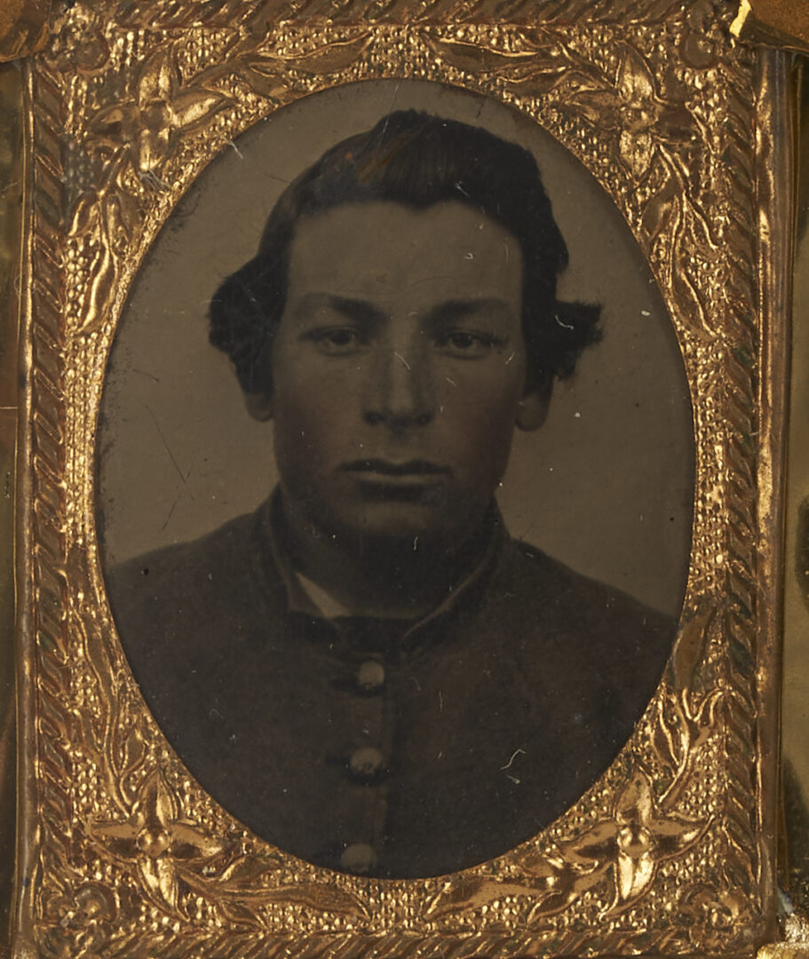 Lot 500: 3 Civil War Soldier Tintypes, incl. Gem Sized CSA