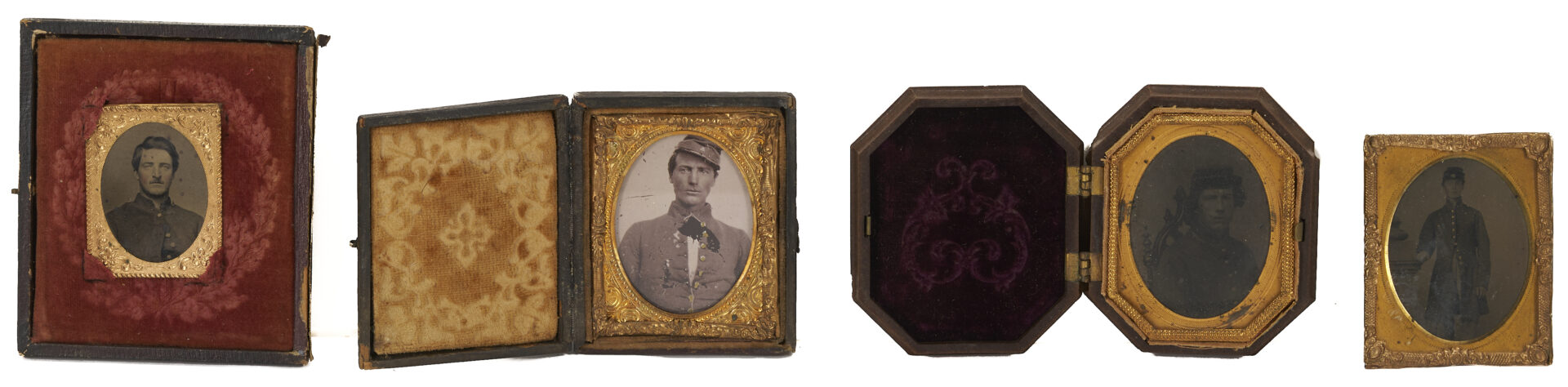 Lot 501: 4 Civil War Era Tintypes of Soldiers, including Confederate