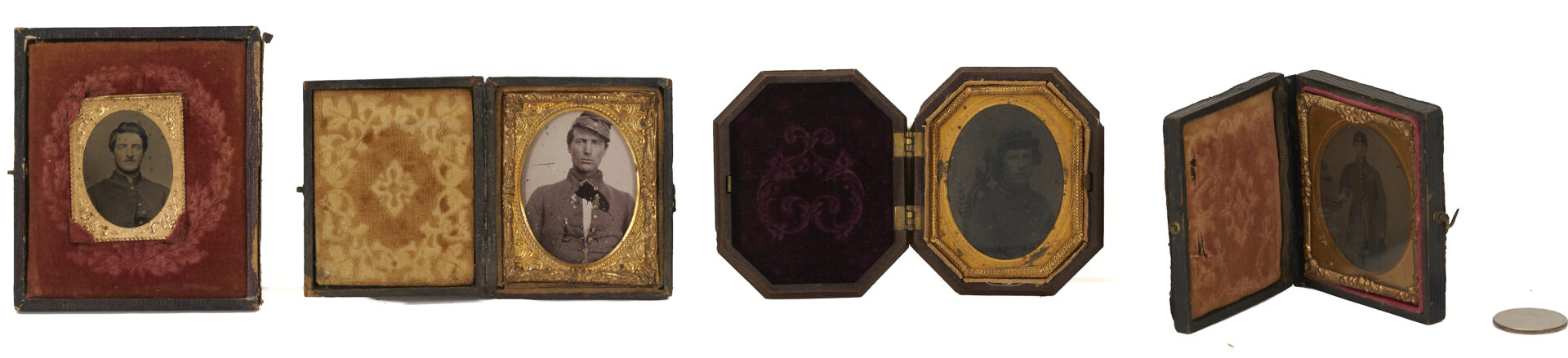 Lot 501: 4 Civil War Era Tintypes of Soldiers, including Confederate