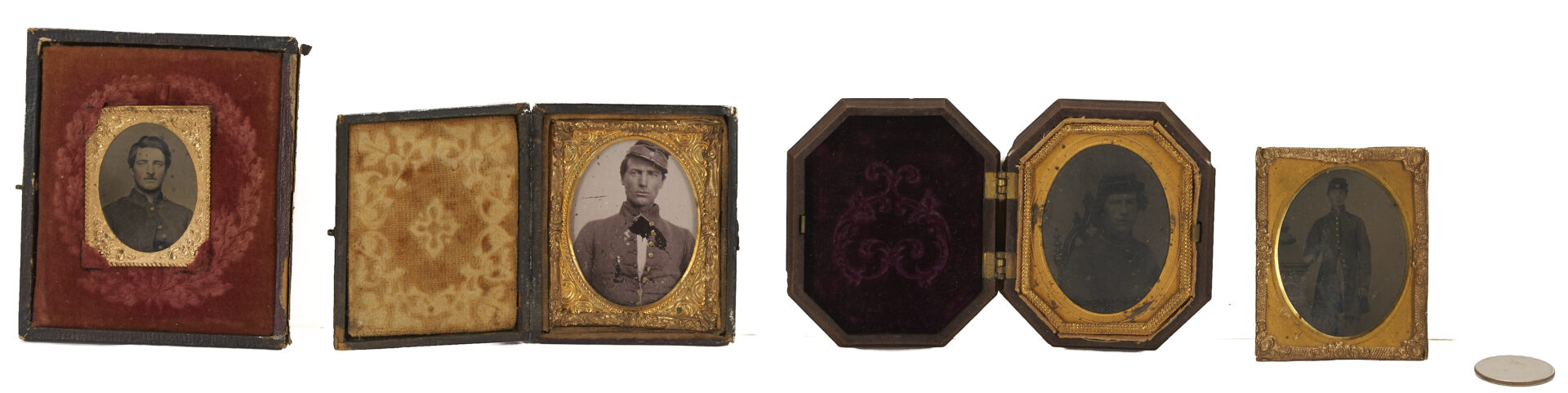 Lot 501: 4 Civil War Era Tintypes of Soldiers, including Confederate