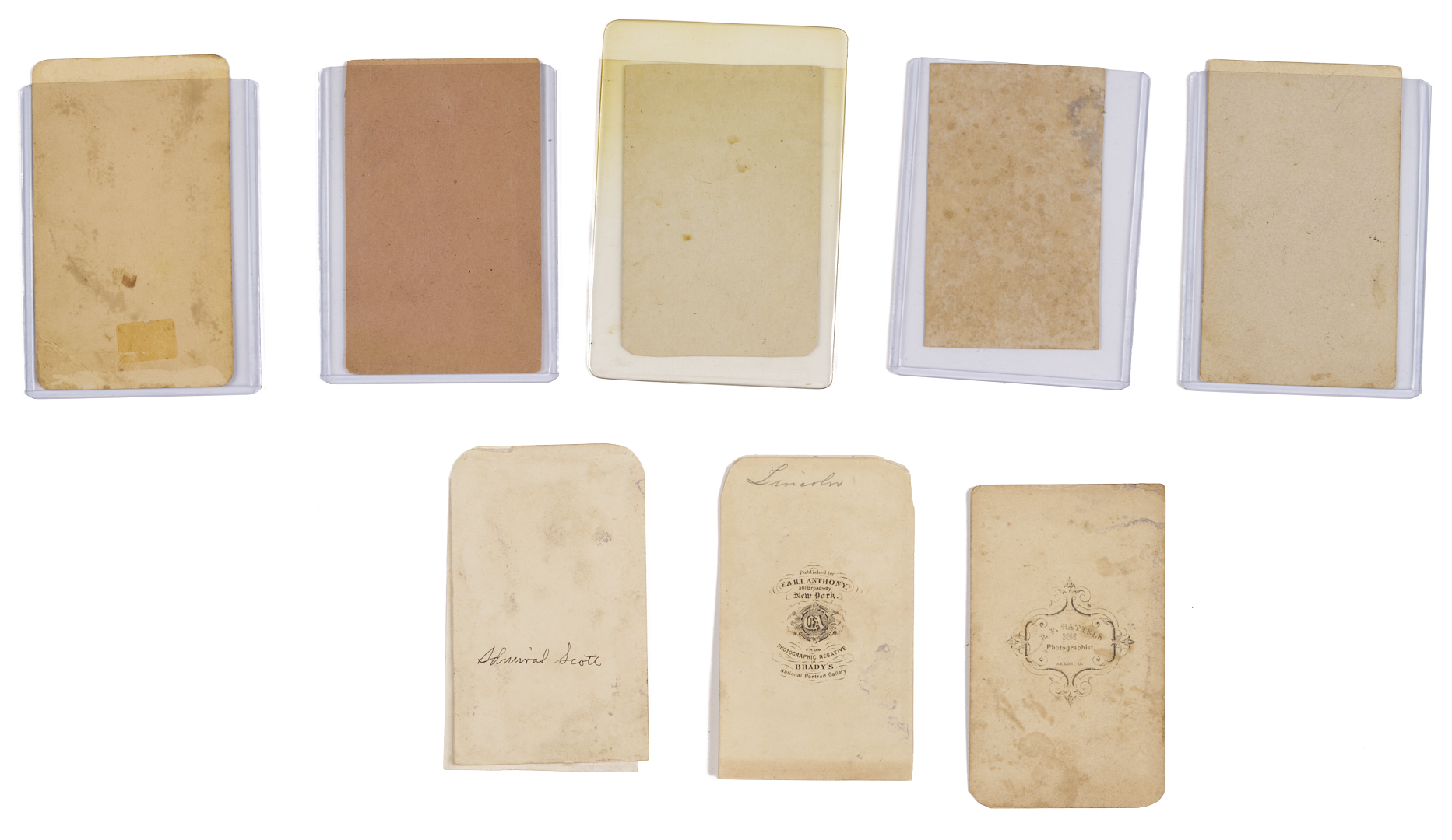 Lot 502: 9 19th Cent. Photos, incl. Brady Lincoln CDV, Akron OH