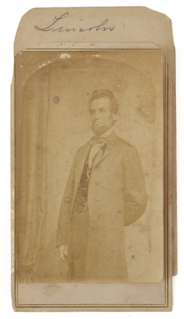 Lot 502: 9 19th Cent. Photos, incl. Brady Lincoln CDV, Akron OH