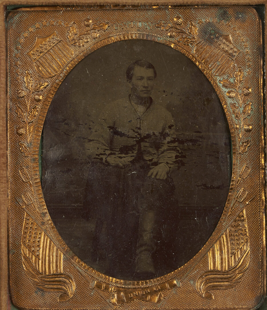 Lot 504: 4 Civil War Soldier Tintypes, Likely Union