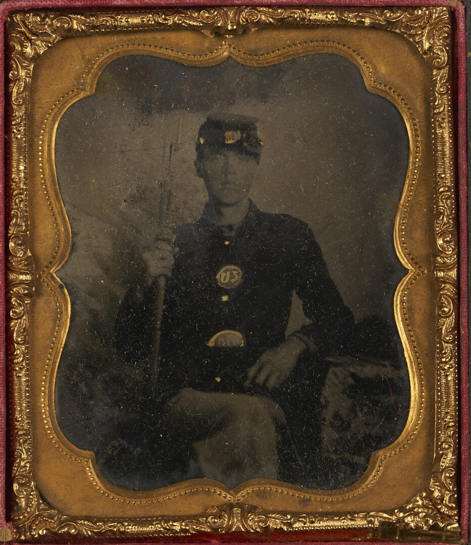 Lot 504: 4 Civil War Soldier Tintypes, Likely Union