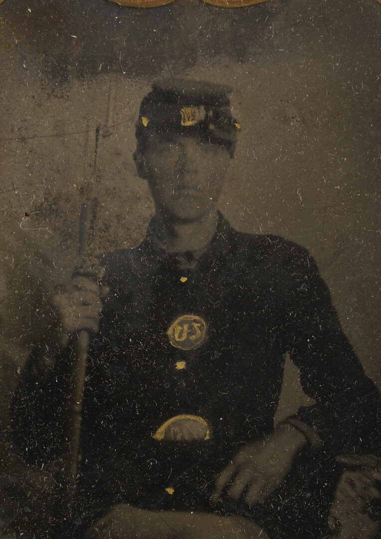 Lot 504: 4 Civil War Soldier Tintypes, Likely Union