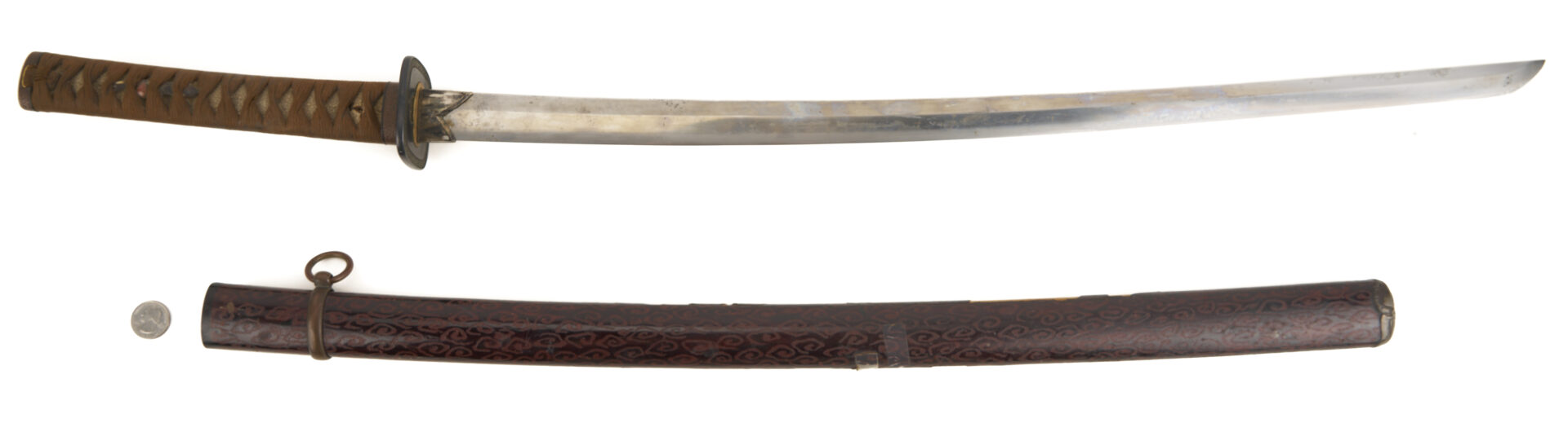 Lot 510: Japanese Longsword in Wooden Lacquer Scabbard