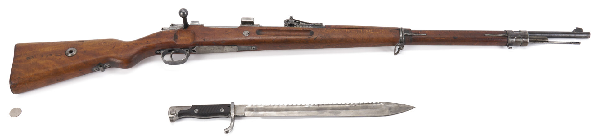 Lot 513: German Gewehr 98 Bolt Action Sniper Mauser w/ Bayonet