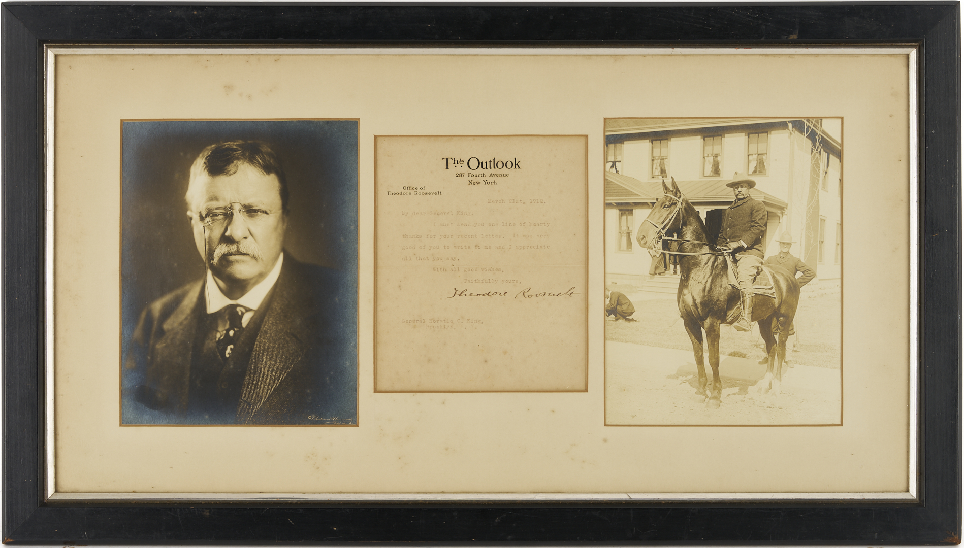 Lot 515: President Teddy Roosevelt Signed Letter & Framed Photos