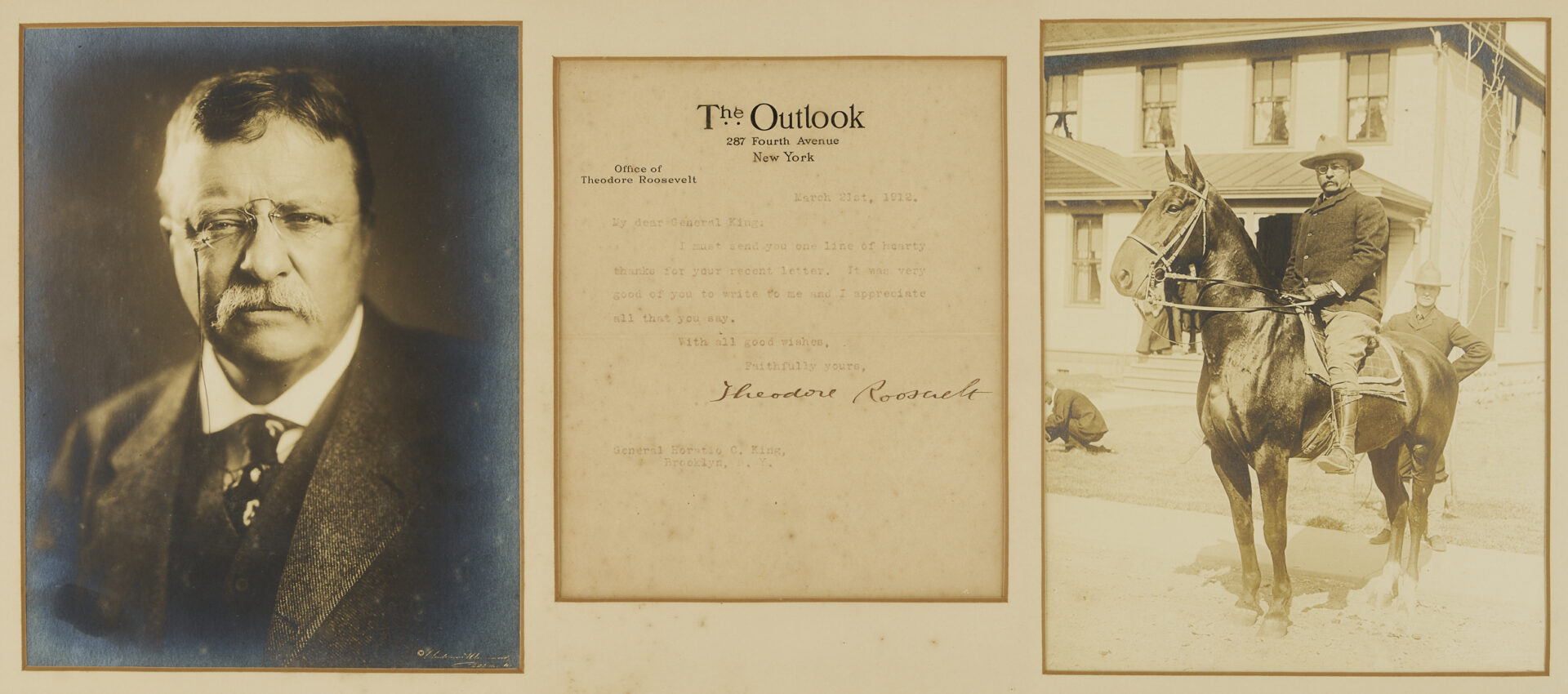 Lot 515: President Teddy Roosevelt Signed Letter & Framed Photos