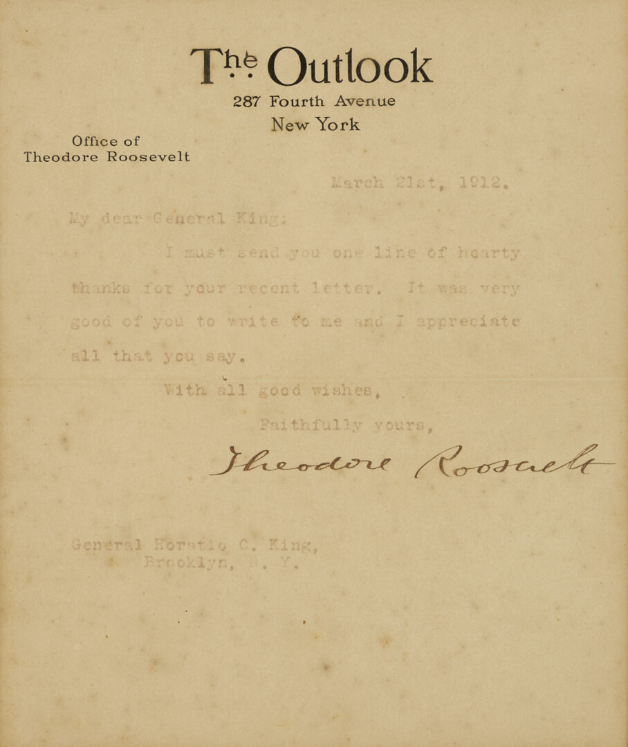 Lot 515: President Teddy Roosevelt Signed Letter & Framed Photos