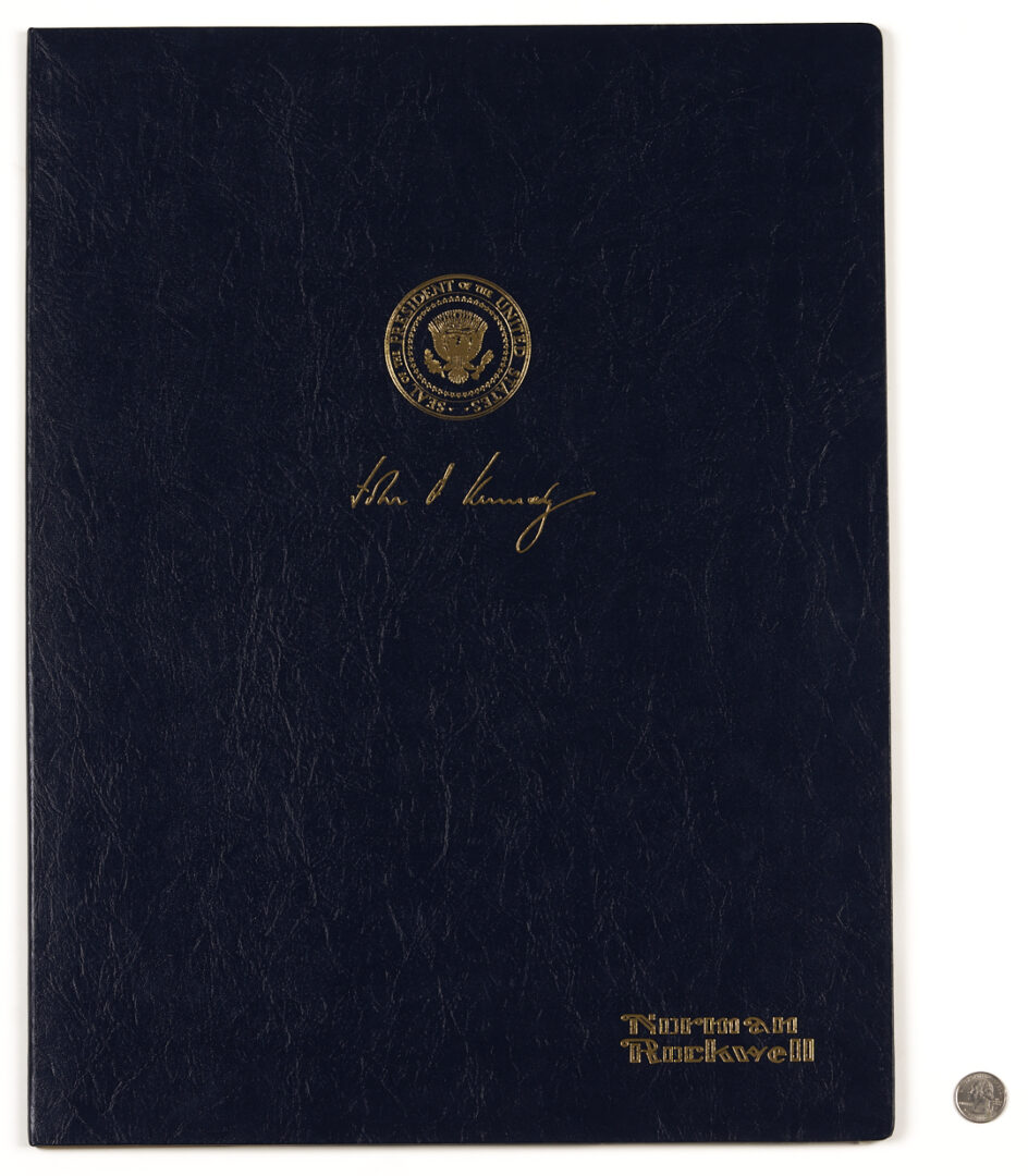 Lot 516: Norman Rockwell Signed John F. Kennedy Portrait, 1976