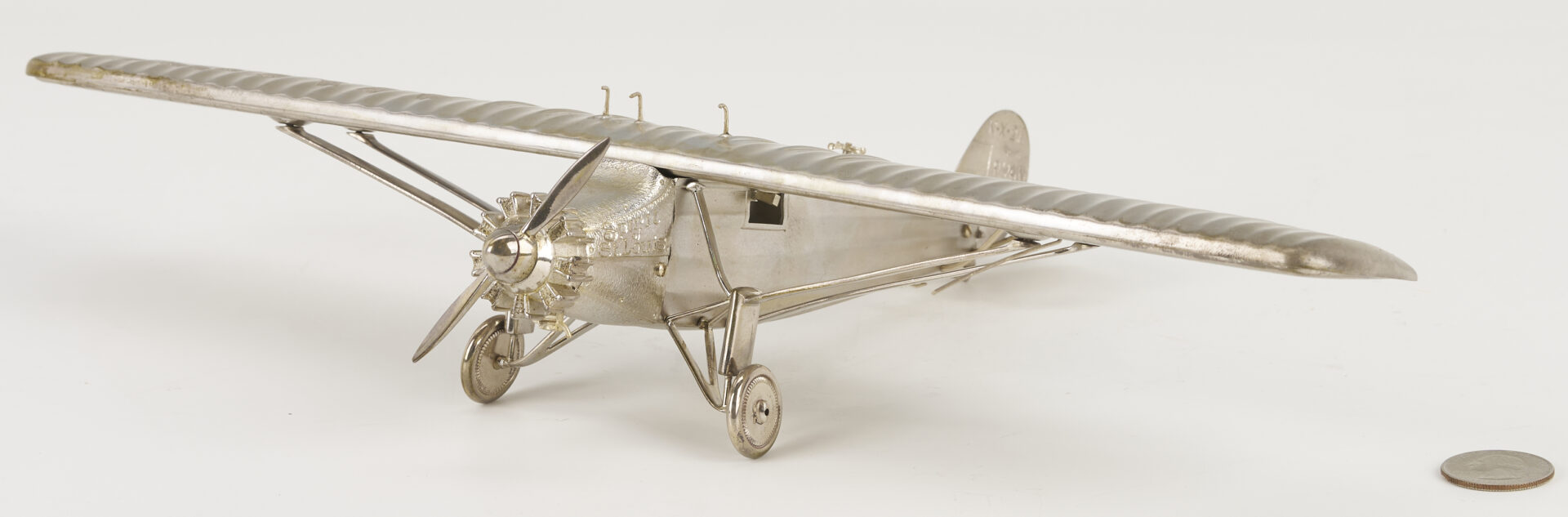 Lot 519: Paramount Classics Sterling Silver Model Airplane, Spirit of St. Louis