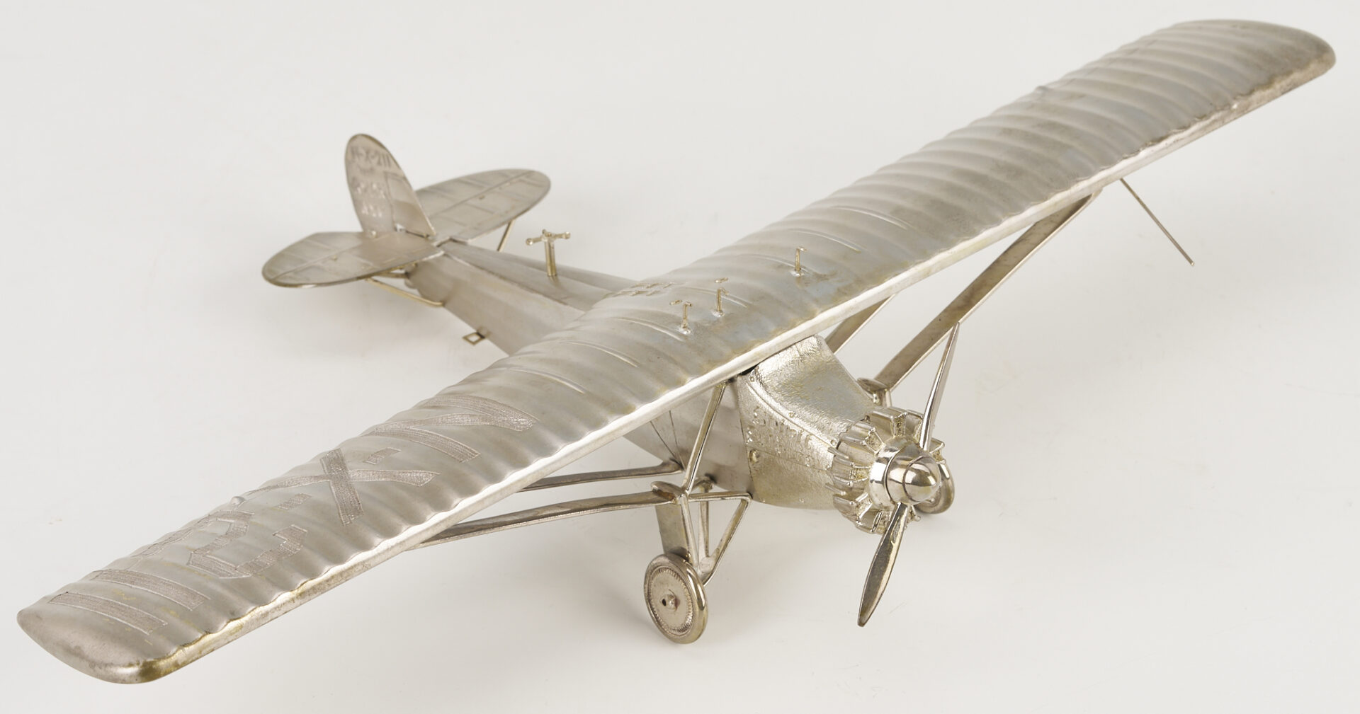 Lot 519: Paramount Classics Sterling Silver Model Airplane, Spirit of St. Louis