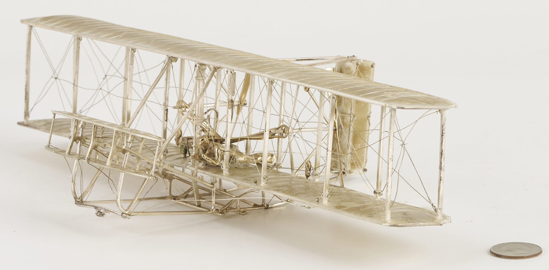 Lot 520: Paramount Classics Sterling Silver Model Airplane, Wright Brothers