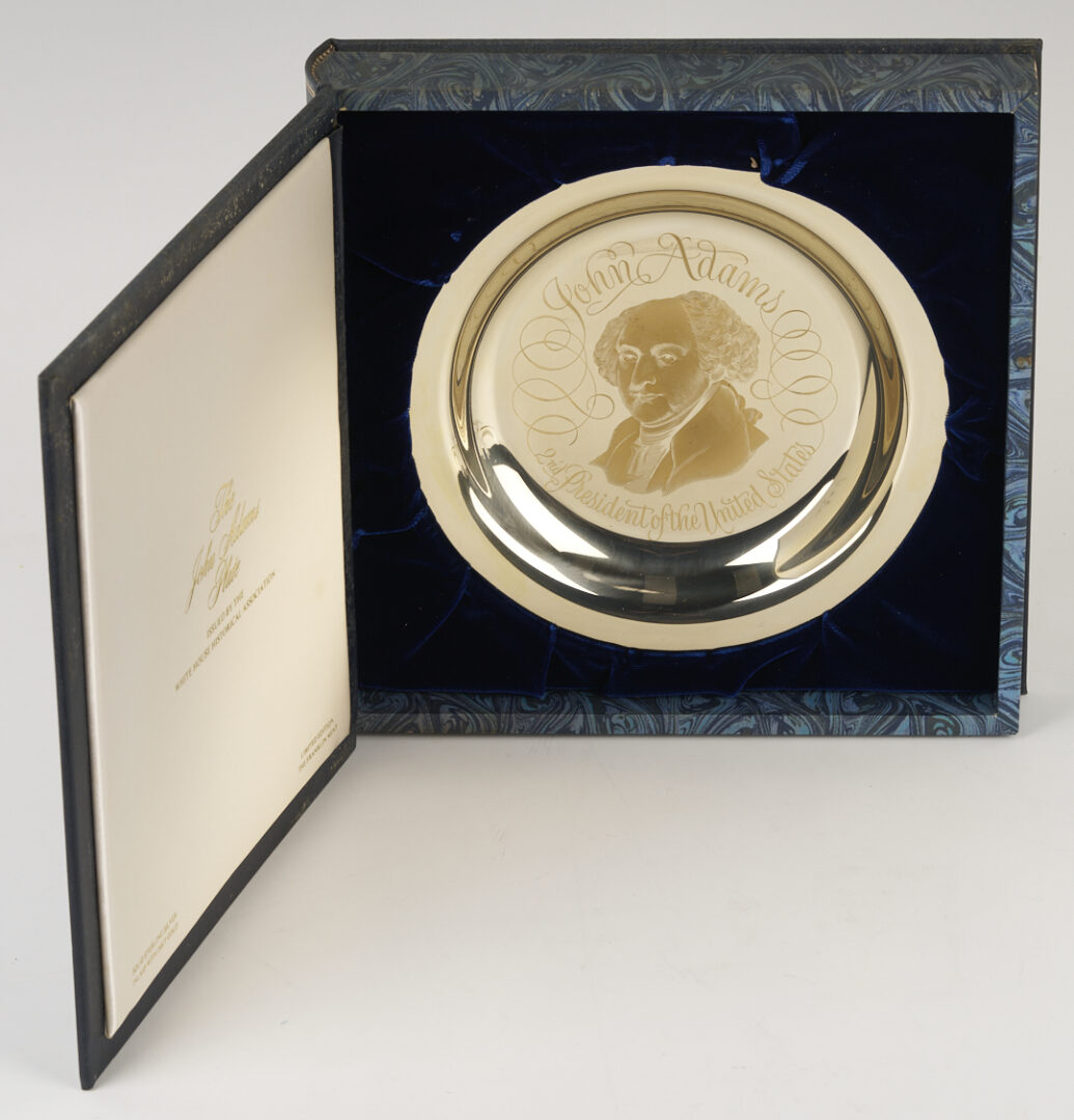 Lot 521: 39 Franklin Mint Presidential Sterling Silver Plates, 256 oz.