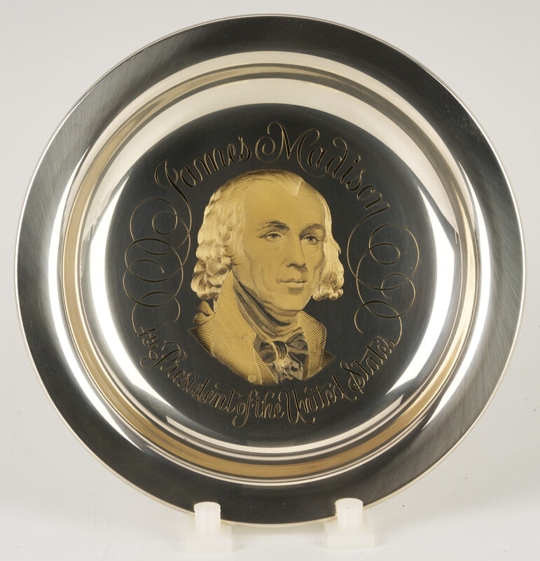 Lot 521: 39 Franklin Mint Presidential Sterling Silver Plates, 256 oz. Lot 521: 39 Franklin Mint Presidential Sterling Silver Plates, 256 oz.