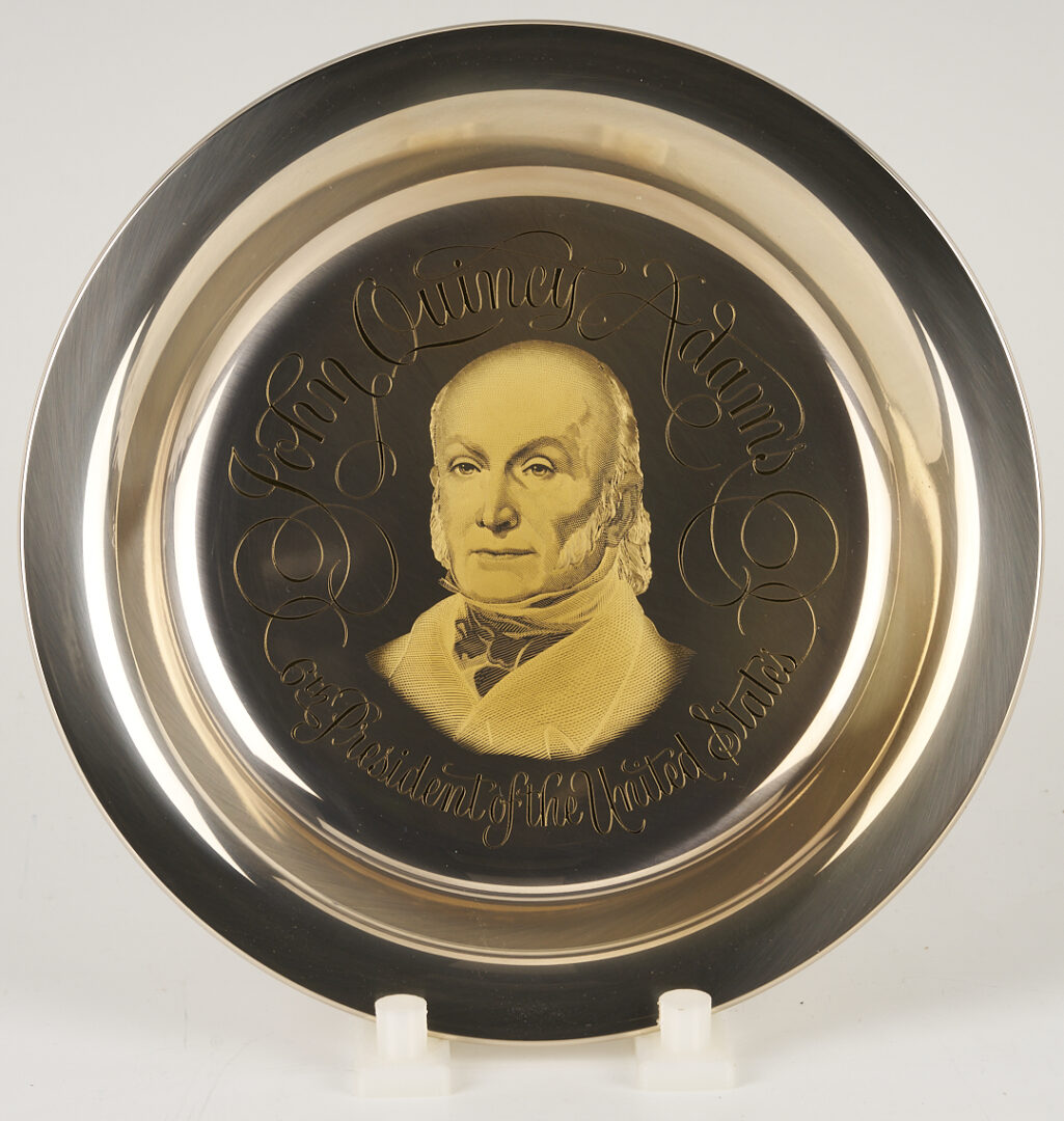 Lot 521: 39 Franklin Mint Presidential Sterling Silver Plates, 256 oz.