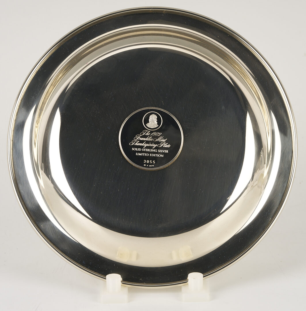 Lot 521: 39 Franklin Mint Presidential Sterling Silver Plates, 256 oz.