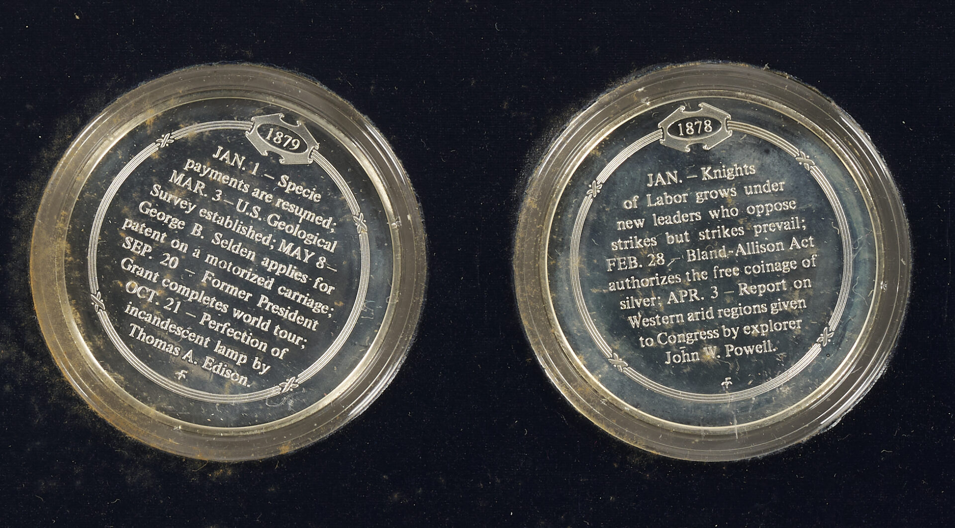 Lot 524: Franklin Mint History of the U.S., Sterling Silver Proof Medal Set, 122 oz. troy