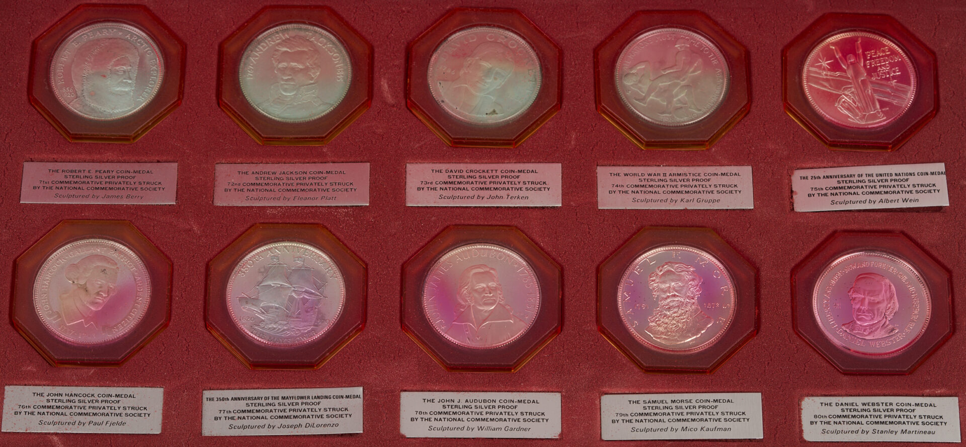 Lot 526: Natl. Commemorative Society Series III Sterling Silver Medals, 69 oz.