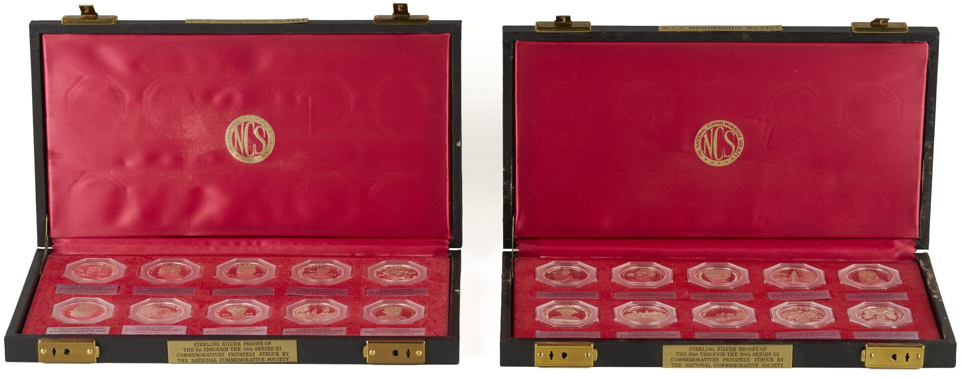 Lot 526: Natl. Commemorative Society Series III Sterling Silver Medals, 69 oz.