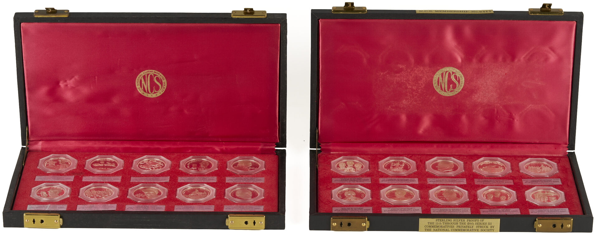 Lot 526: Natl. Commemorative Society Series III Sterling Silver Medals, 69 oz.