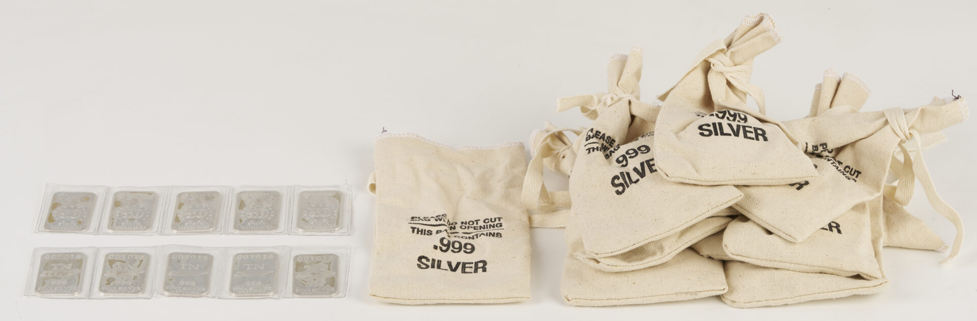 Lot 532: One hundred .999 Silver “Tennessee” Ingots, 53 oz