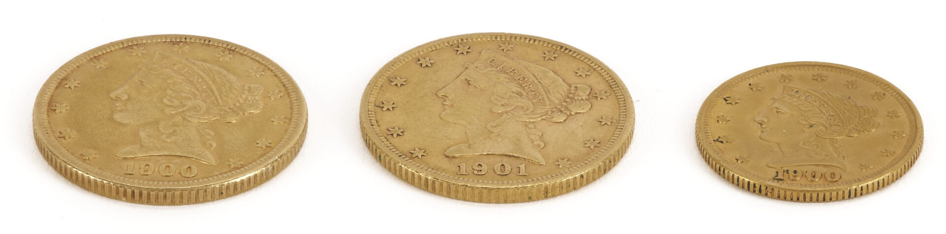 Lot 534: 3 US Liberty Head Gold Coins, $5 and $2.5
