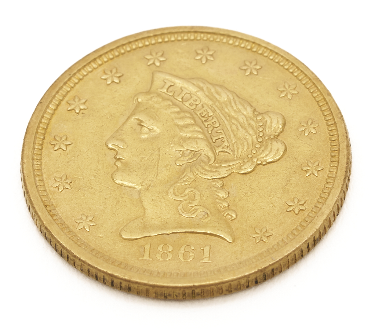 Lot 539: 1861 $2 1/2 Liberty Gold Coin