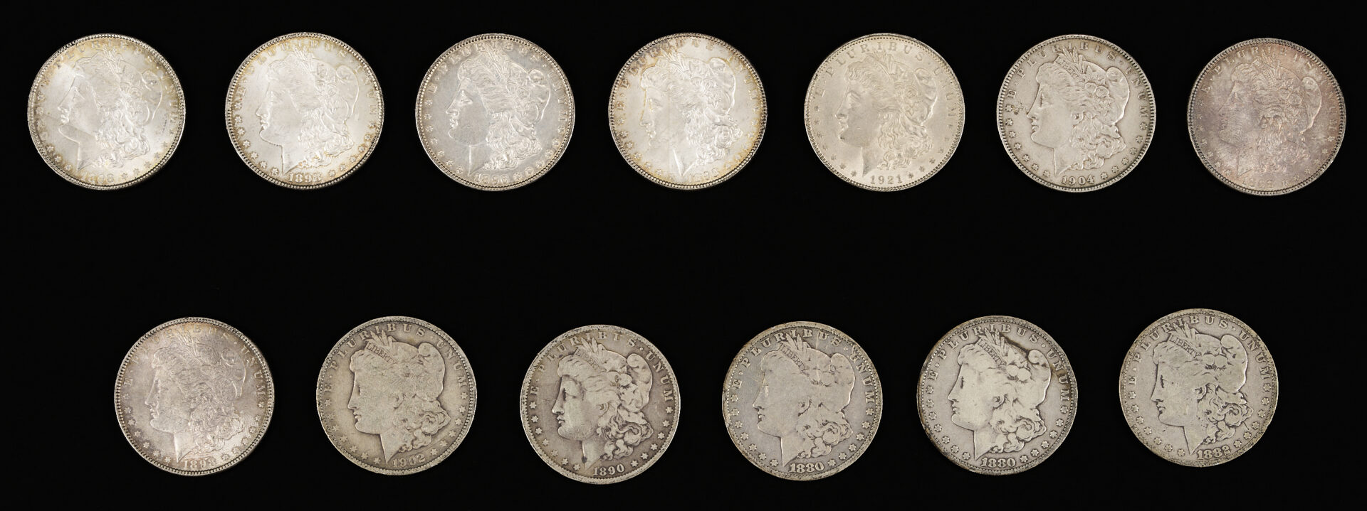 Lot 540: 23 Morgan Silver Dollars, incl. Carson City