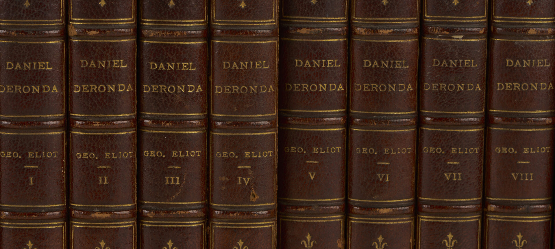 Lot 545: 30 Vols. George Eliot 1st Editions; Mill on the Floss, Silas Marner, Deronda, etc.