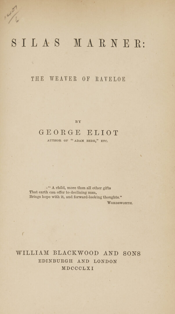 Lot 545: 30 Vols. George Eliot 1st Editions; Mill on the Floss, Silas Marner, Deronda, etc.